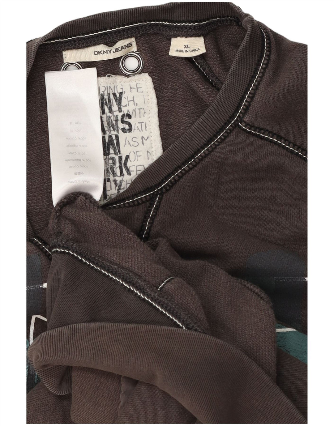 Мужской свитшот с рисунком Dkny, XL, серый хлопок