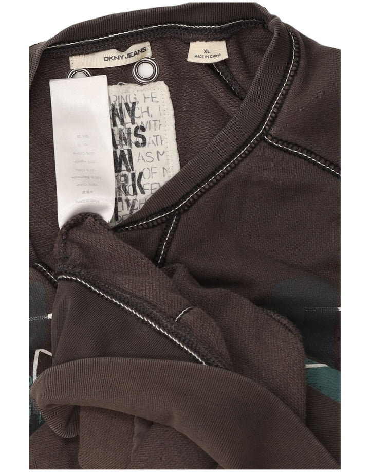 Мужской свитшот с рисунком Dkny, XL, серый хлопок