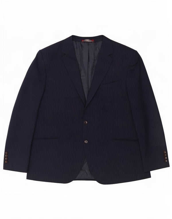 Мужской короткий пиджак Marks & Spencer UK 46 3XL темно-синий в тонкую полоску