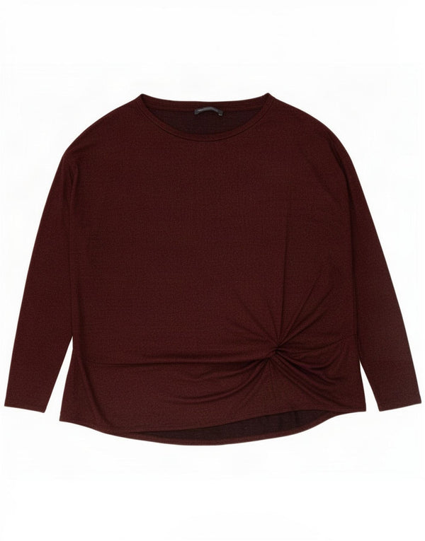 Женский топ с длинным рукавом Marks & Spencer UK 24 4XL бордовый вискоза