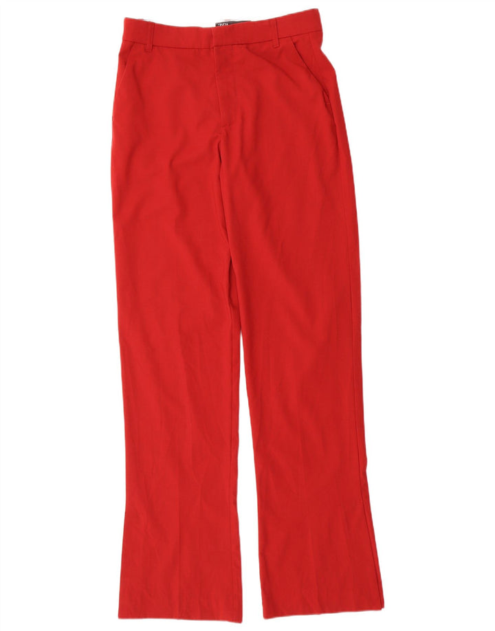 Женские брюки чинос Zara Bootcut, маленькие W26 L33, красный полиэстер