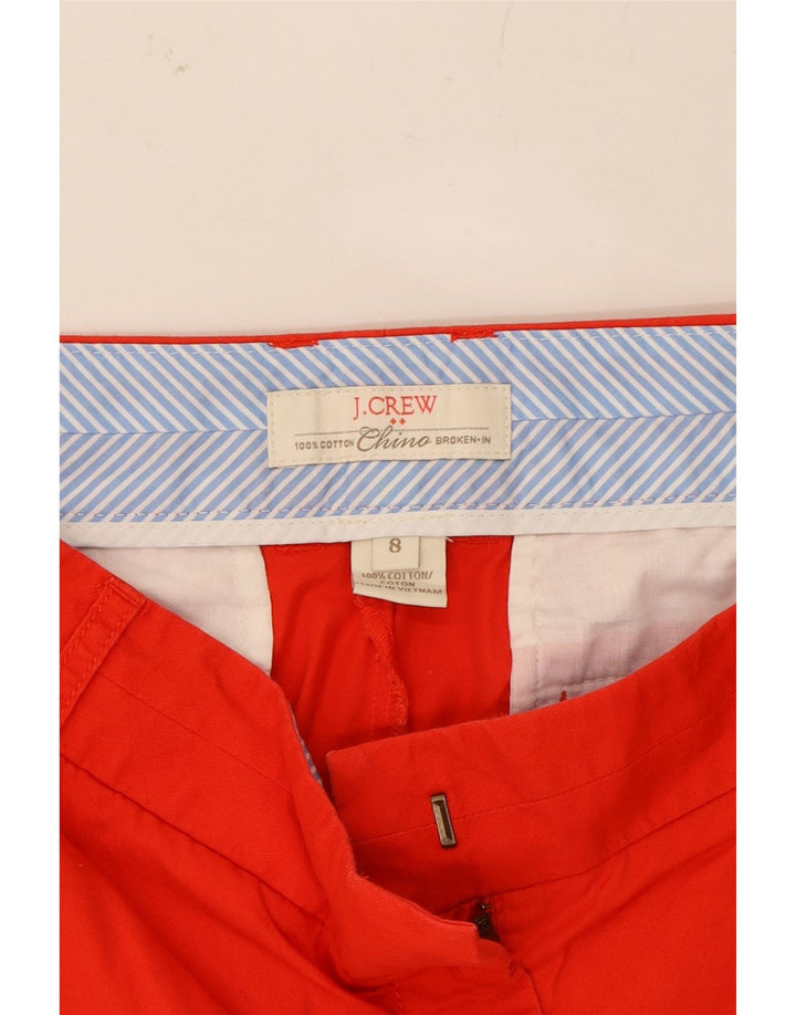 J. CREW Womens Broken In Hot Pants US 8 Medium W30  Red Cotton Vintage J. Crew and Second-Hand J. Crew from Messina Hembry 