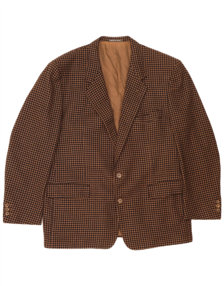 Corneliani Мужской пиджак на 2 пуговицах IT 56 3XL Коричневый с узором "гусиные лапки"