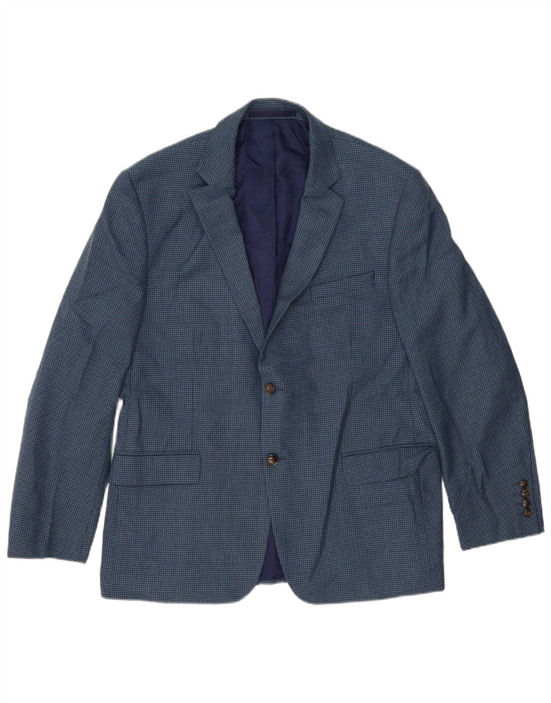 Мужской пиджак на двух пуговицах MARKS & SPENCER EU 52 XL темно-синий с узором «гусиные лапки»