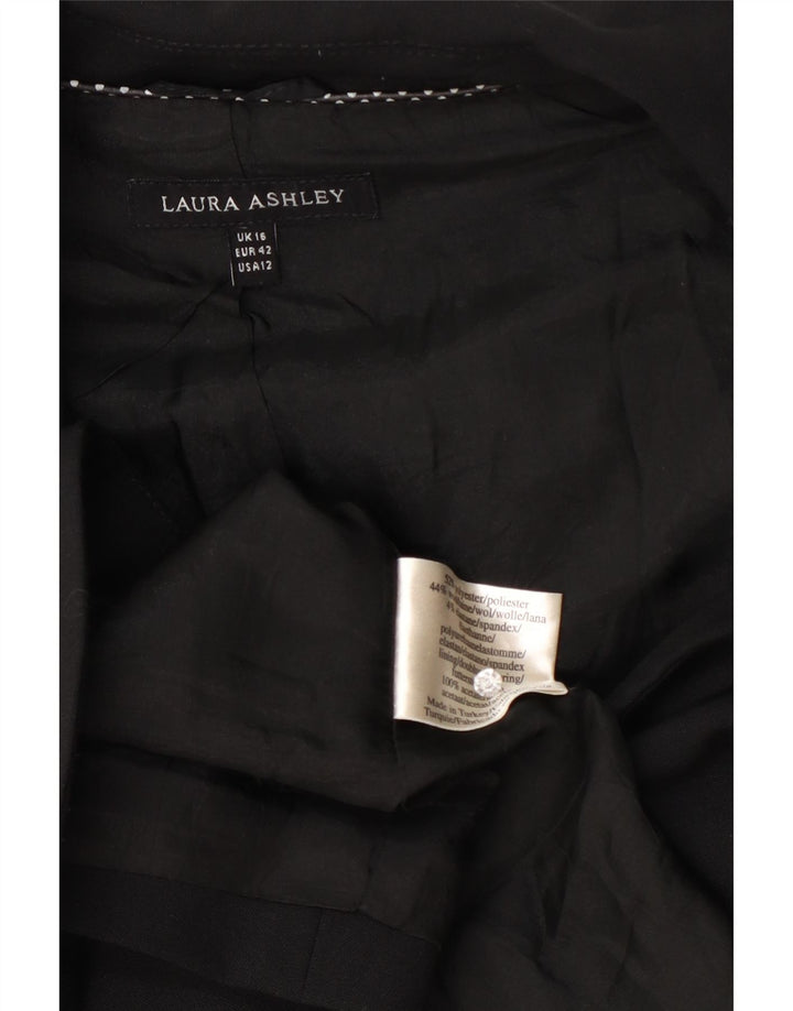 Женский пиджак на 1 пуговице Laura Ashley, Великобритания 16, большой черный полиэстер