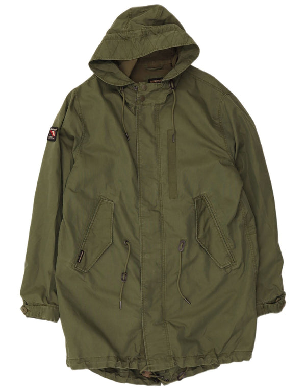 Мужская парка Superdry с капюшоном UK 44 2XL Хаки Хлопок