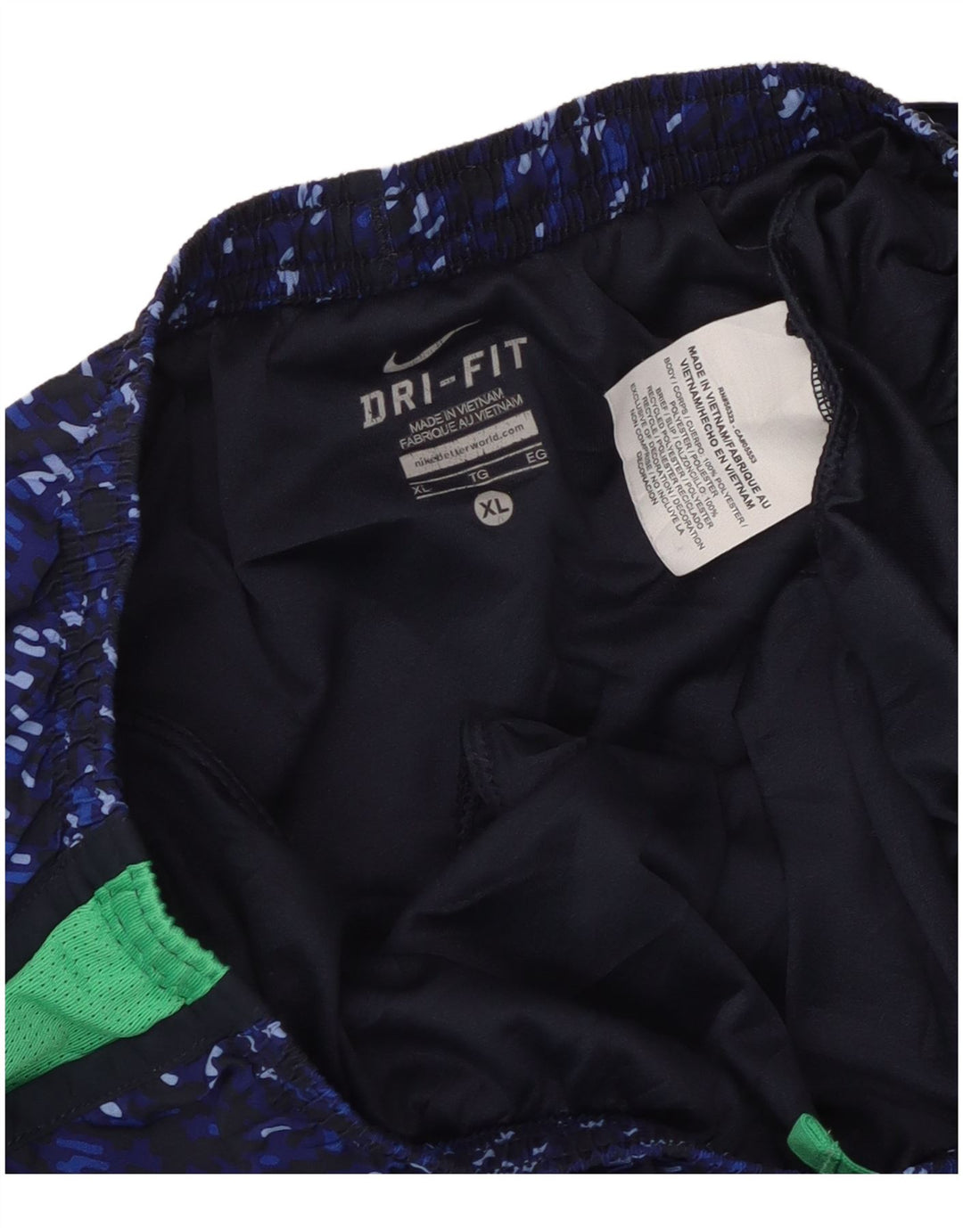 Женские спортивные шорты NIKE Dri Fit UK 18 XL, темно-синие, полиэстер с цветными блоками