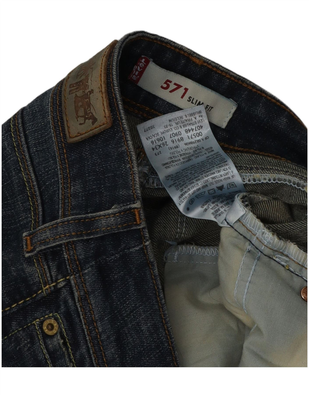 Женские джинсы Levi's 571 Slim W26 L34 Темно-синие, хлопок
