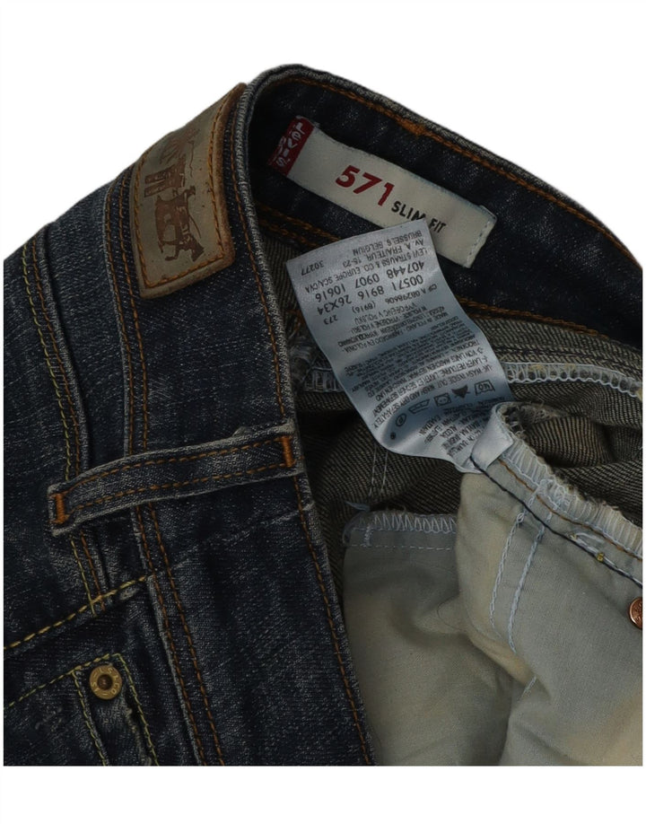 Женские джинсы Levi's 571 Slim W26 L34 Темно-синие, хлопок