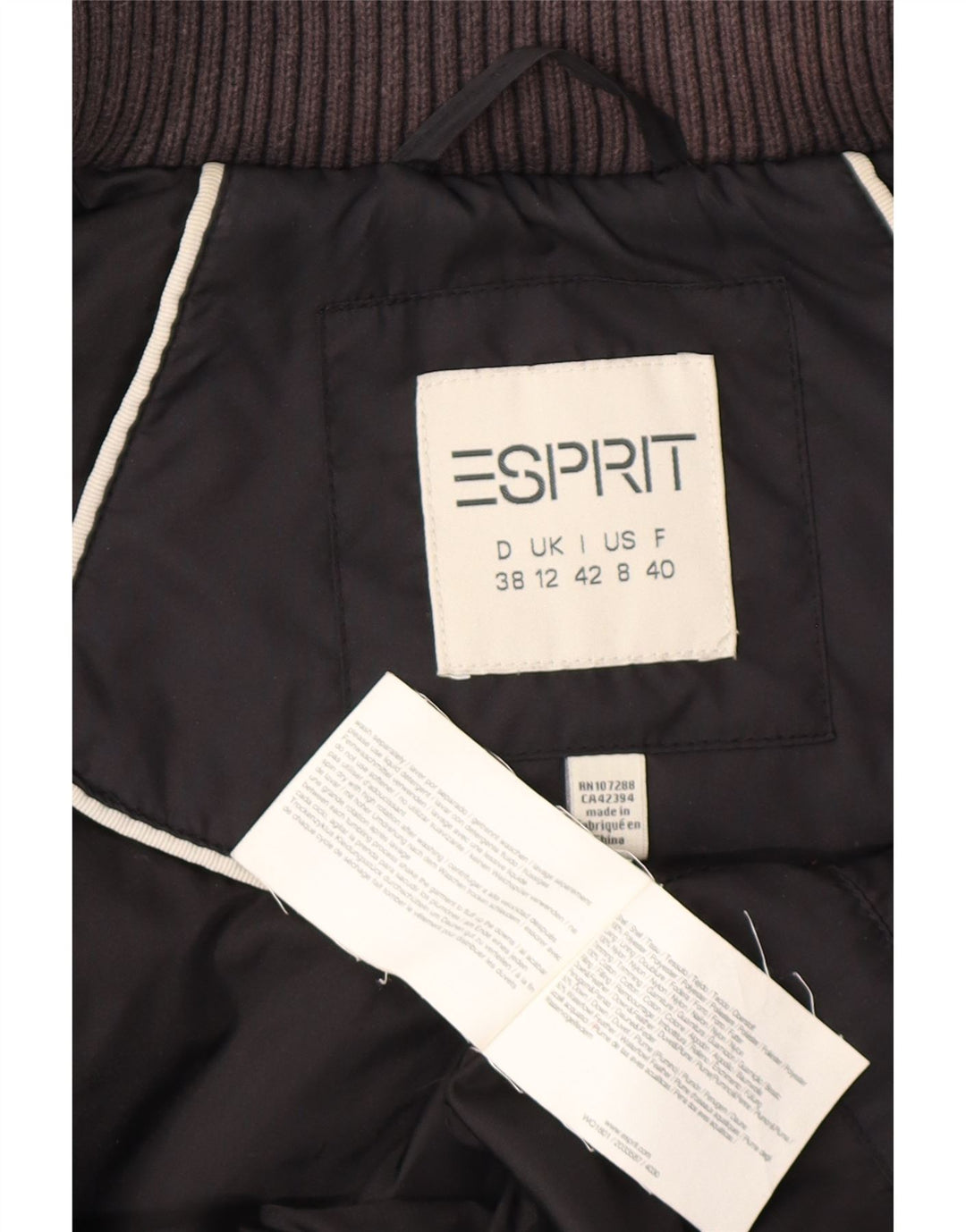Женский утепленный жилет Esprit UK 12, средний черный полиэстер