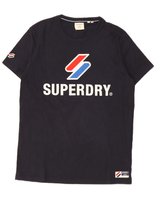Superdry Мужская футболка с рисунком, большой темно-синий хлопок