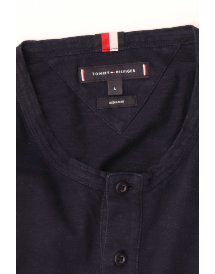 Tommy Hilfiger Мужской топ стандартного кроя с длинными рукавами, большой темно-синий