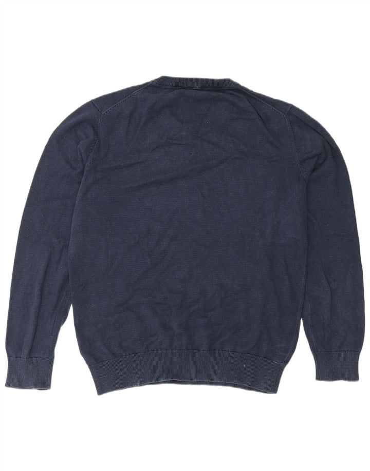 Crew Clothing Мужской джемпер с v-образным вырезом, свитер среднего размера, темно-синий, хлопок