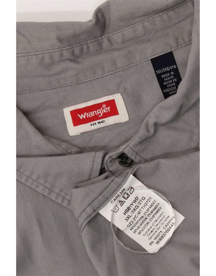 Мужская рубашка с коротким рукавом Wrangler 3XL, серая, хлопок