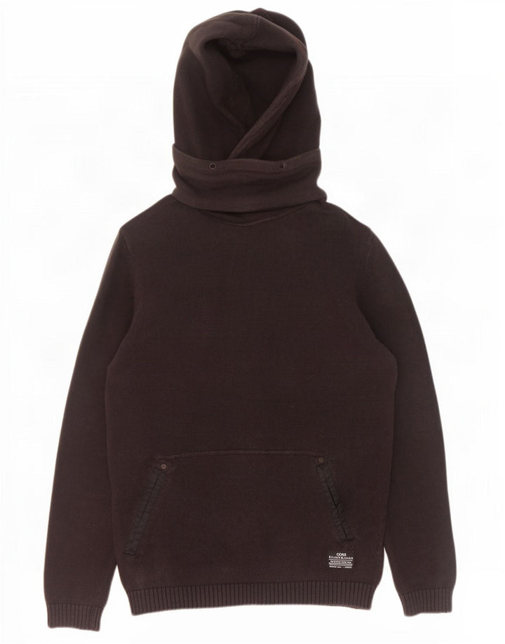 Мужской джемпер с капюшоном Jack & Jones, большой черный хлопковый свитер