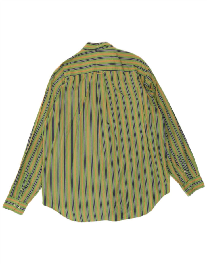 Мужская рубашка Lacoste, размер 44 XL, зеленая полоска