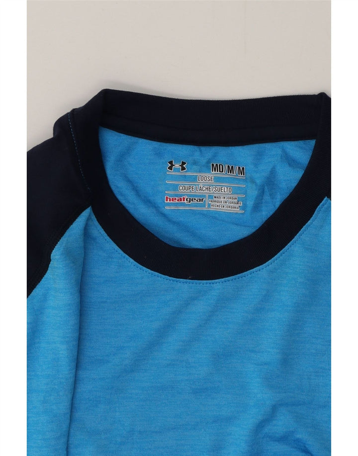 Мужская футболка UNDER ARMOR Heat Gear, верх, средний синий, полиэстер с цветными блоками