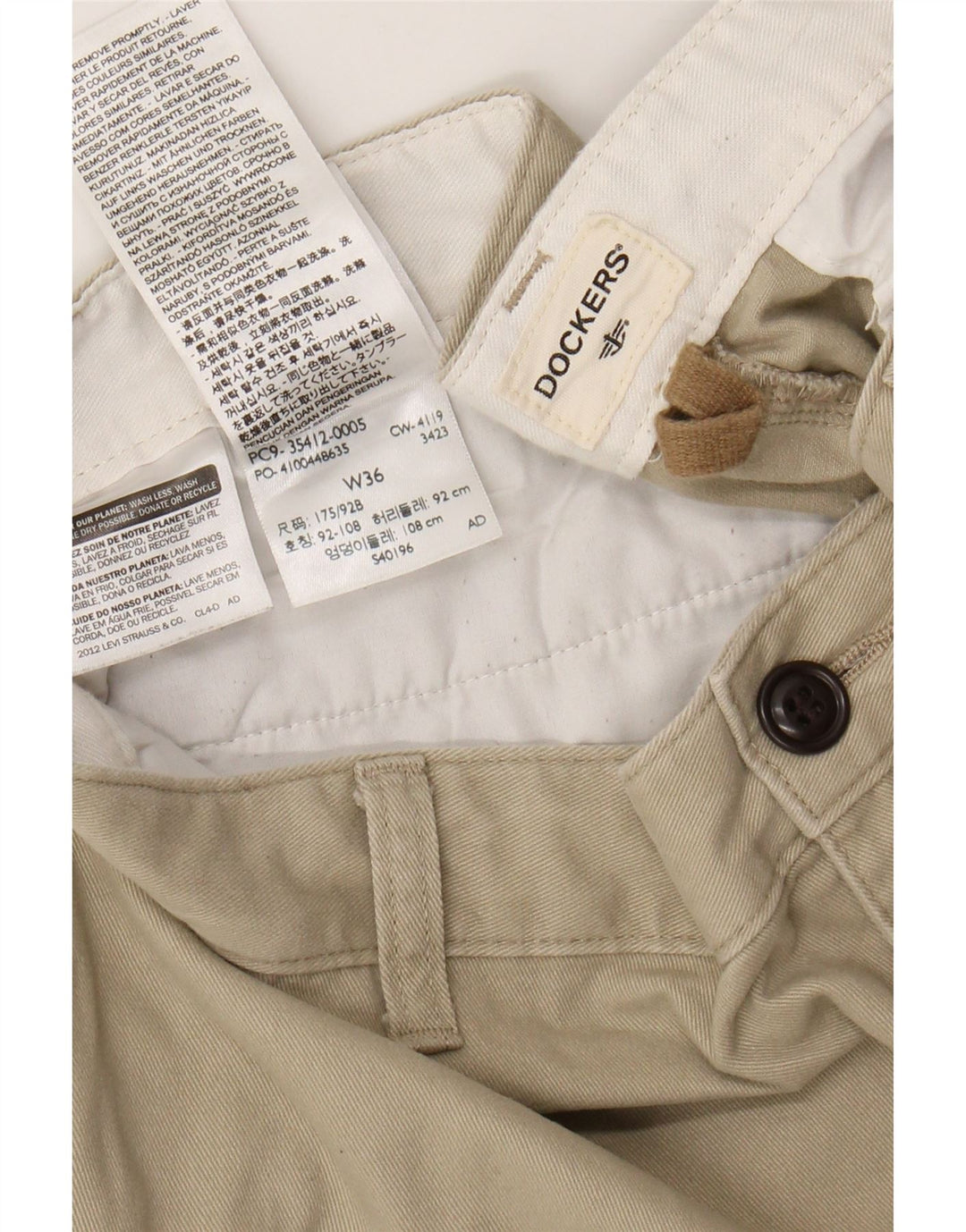 Мужские шорты чинос DOCKERS W36, большие, бежевые, хлопок