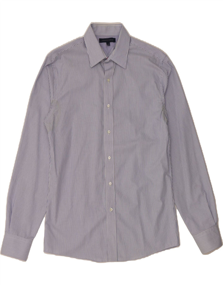 TOMMY HILFIGER Mens Shirt Size 15 Medium Blue Pinstripe Vintage Tommy Hilfiger and Second-Hand Tommy Hilfiger from Messina Hembry 