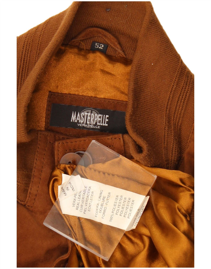 MASTERPELLE Мужской замшевый бомбер IT 52 XL Коричневый кожаный