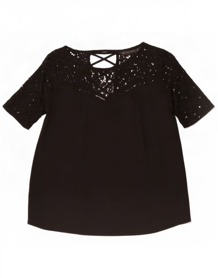 Женская блузка Zara Top UK 12, средний черный