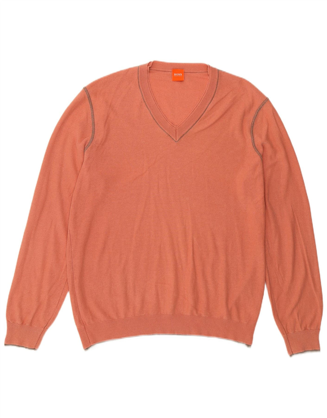 Мужской джемпер с v-образным вырезом Hugo Boss, средний розовый