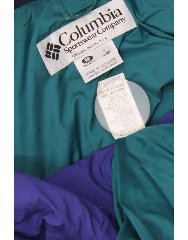 Женская оверсайз-двусторонняя куртка Columbia UK 14, средний зеленый цвет с цветными блоками