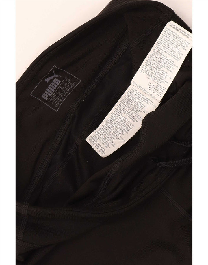 Женские спортивные брюки-капри Puma UK 10, маленькие черные из полиэстера