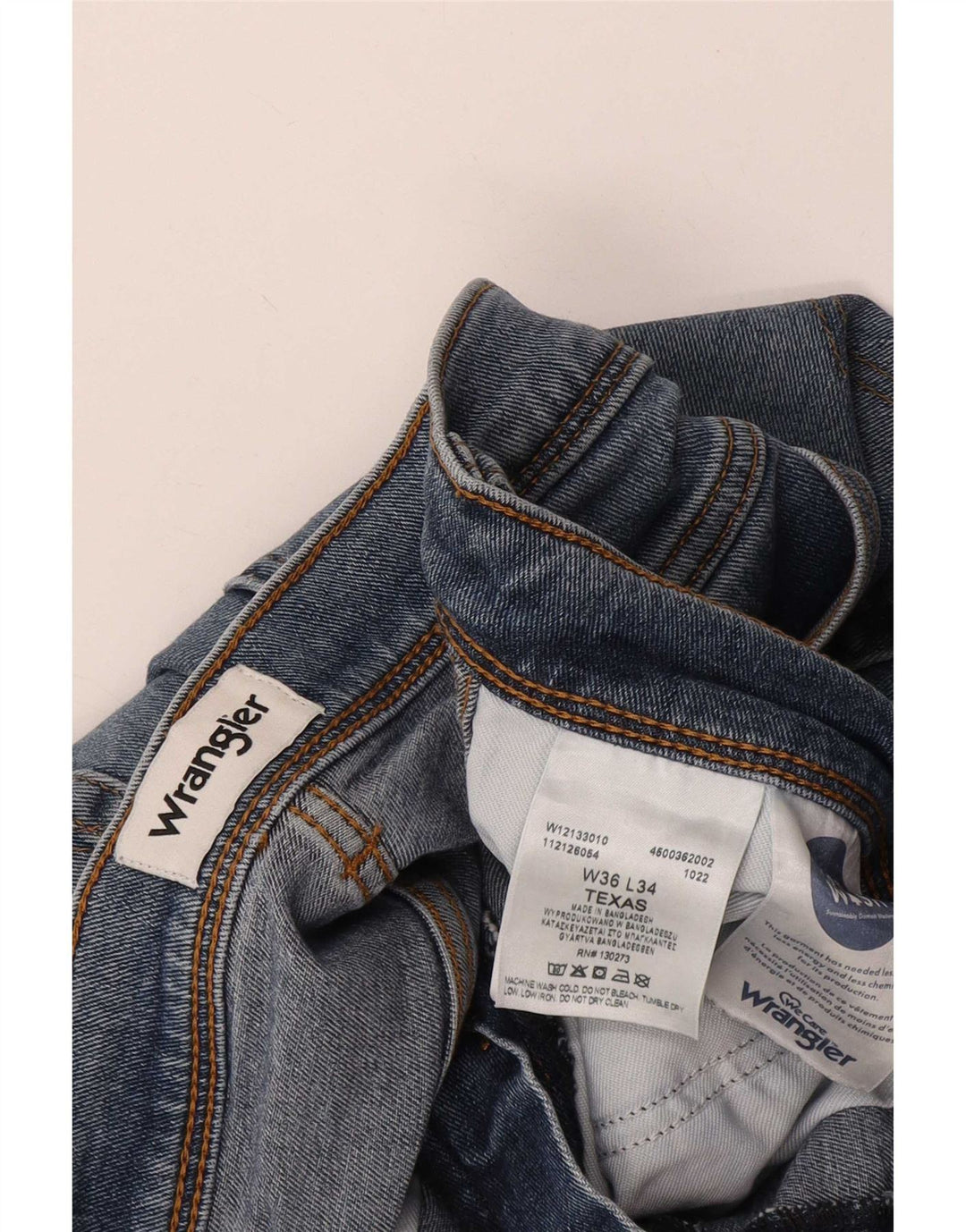 Мужские прямые джинсы Wrangler Texas W36 L34, синий хлопок