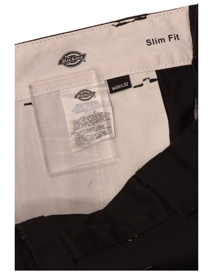Мужские брюки-чиносы Dickies Slim Fit W33 L28, черный полиэстер