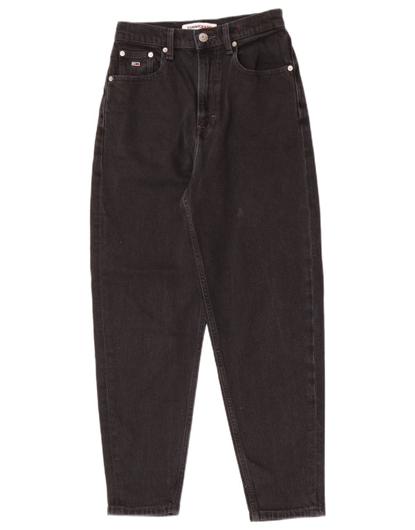 Tommy Hilfiger Womens High Rise Tapered Jeans W26 L26 Black Cotton
