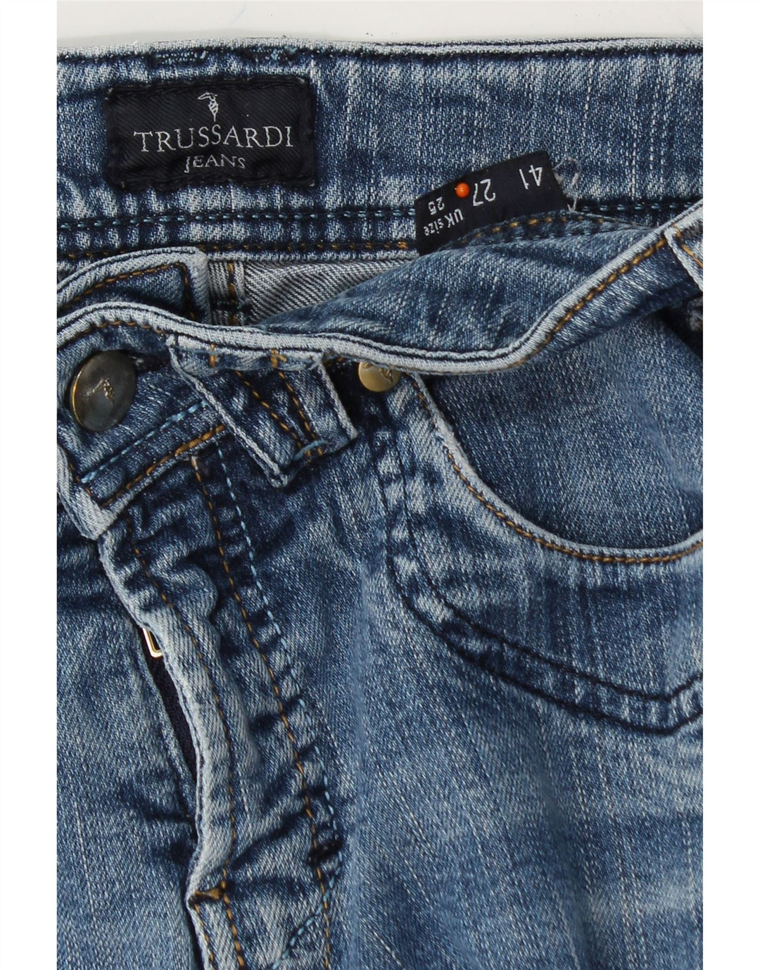 TRUSSARDI Womens Straight Jeans W25 L29 Navy Blue Cotton Vintage Trussardi and Second-Hand Trussardi from Messina Hembry 
