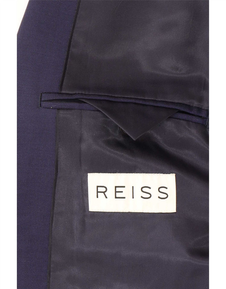 Мужской пиджак Reiss на 1 пуговице UK 38, средний темно-синий, шерстяной