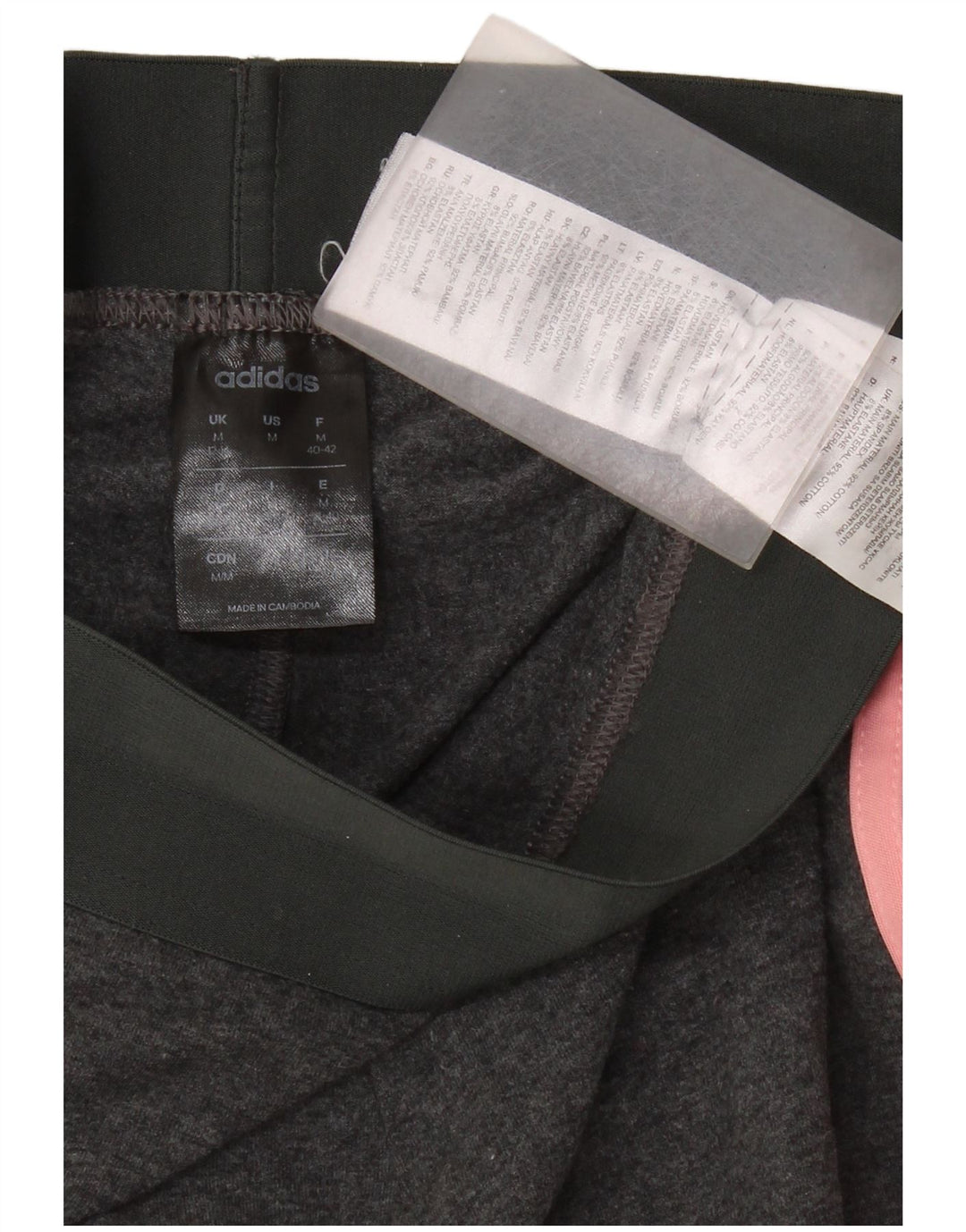 Женские укороченные леггинсы Adidas UK 12/14, хлопок среднего серого цвета