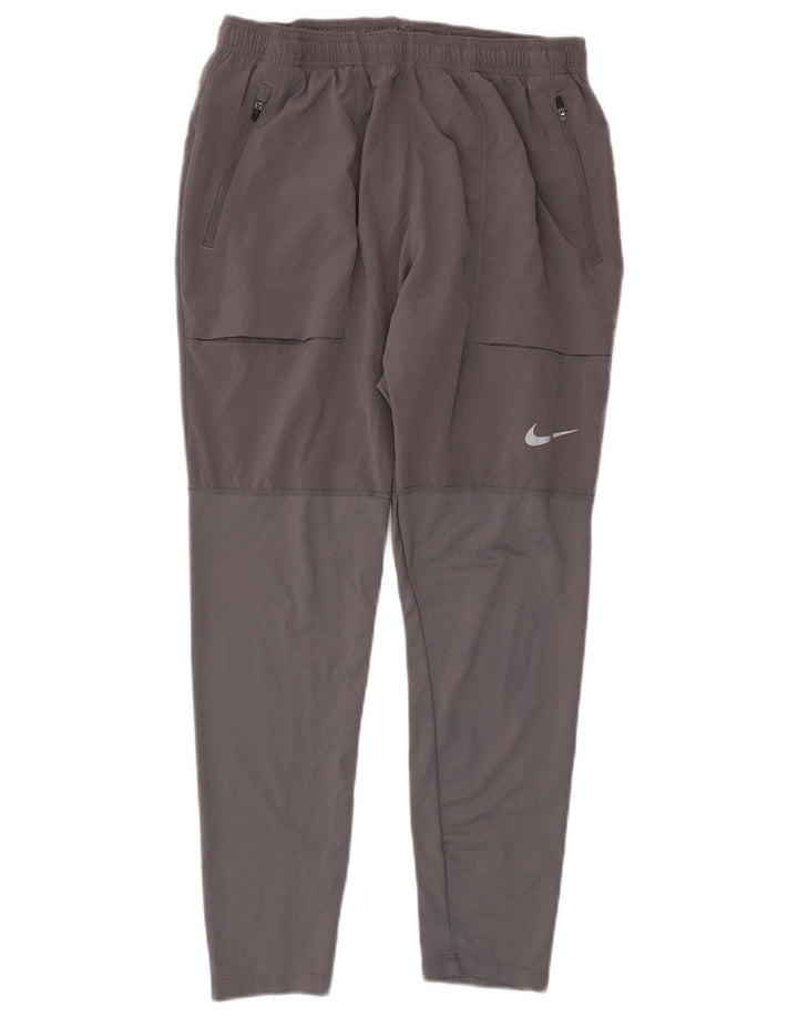 Мужские спортивные брюки Nike Dri Fit, большие серые брюки из полиэстера