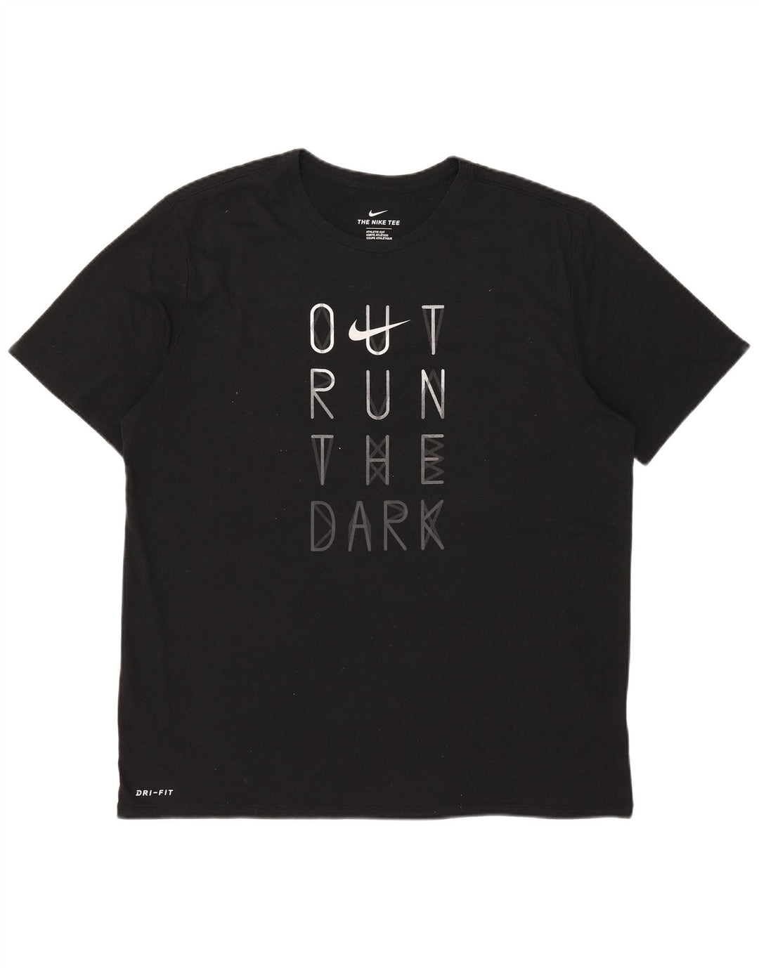 Мужская футболка с рисунком Nike Dri Fit Top XL, черный полиэстер