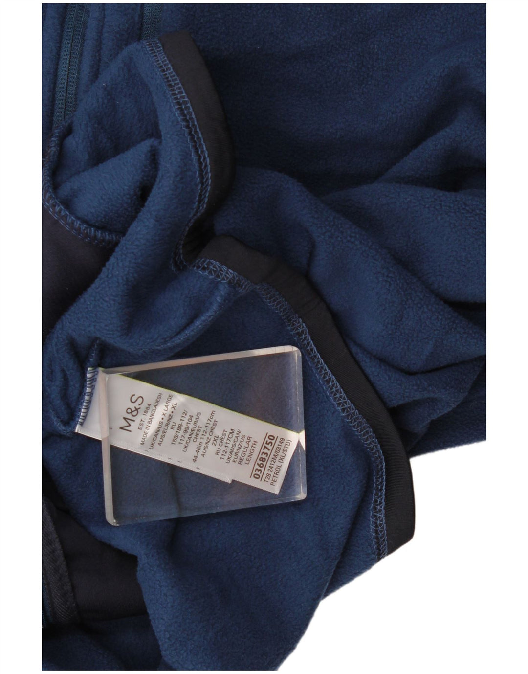 Мужская флисовая куртка Marks & Spencer UK 42 XL темно-синяя, полиэстер