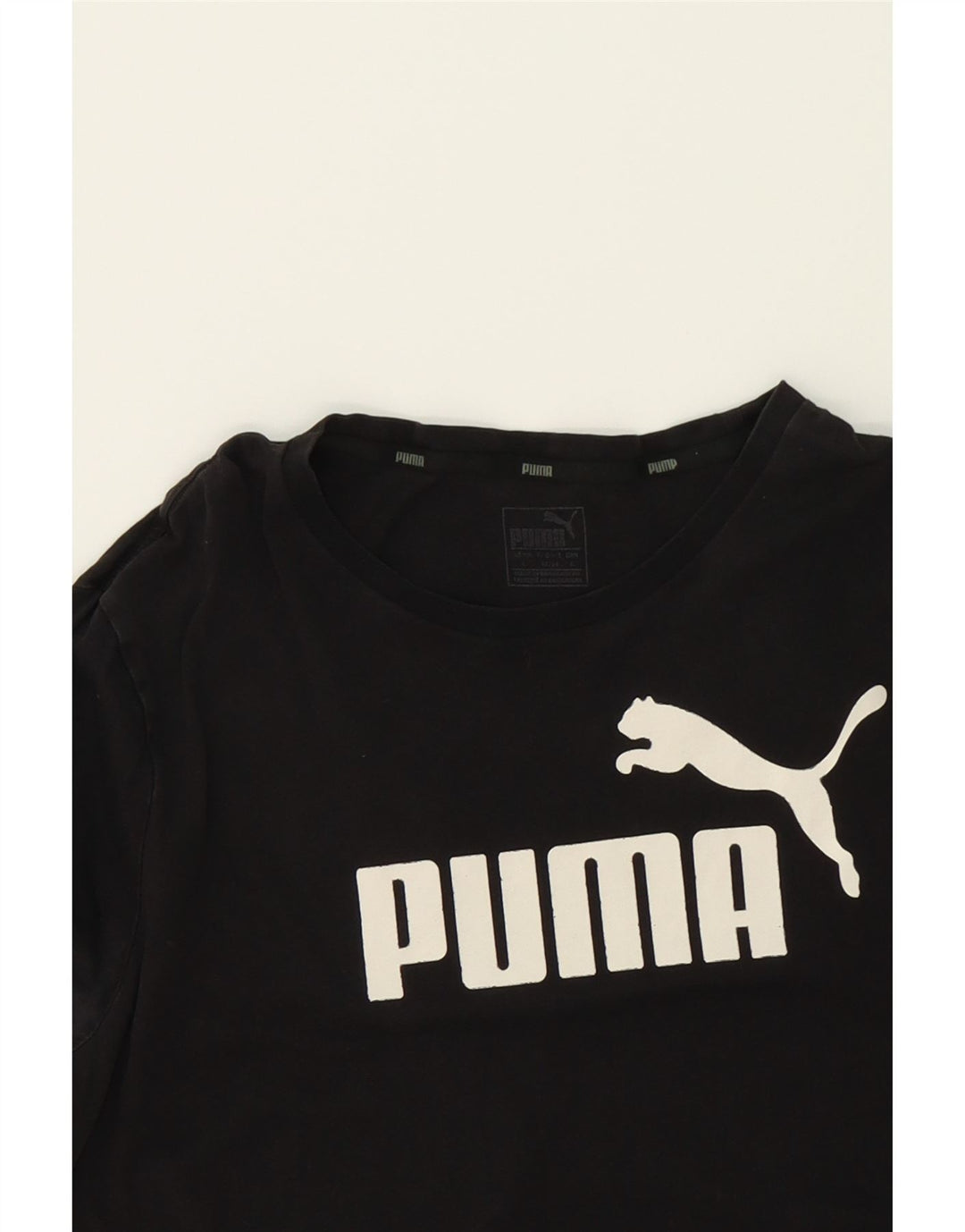 PUMA Mens Graphic T-Shirt Top Large Black Cotton Vintage Puma and Second-Hand Puma from Messina Hembry 
