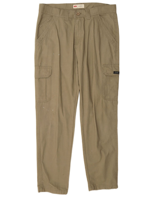 Wrangler Mens Relaxed Fit Cargo Trousers W34 L30 Khaki Cotton
