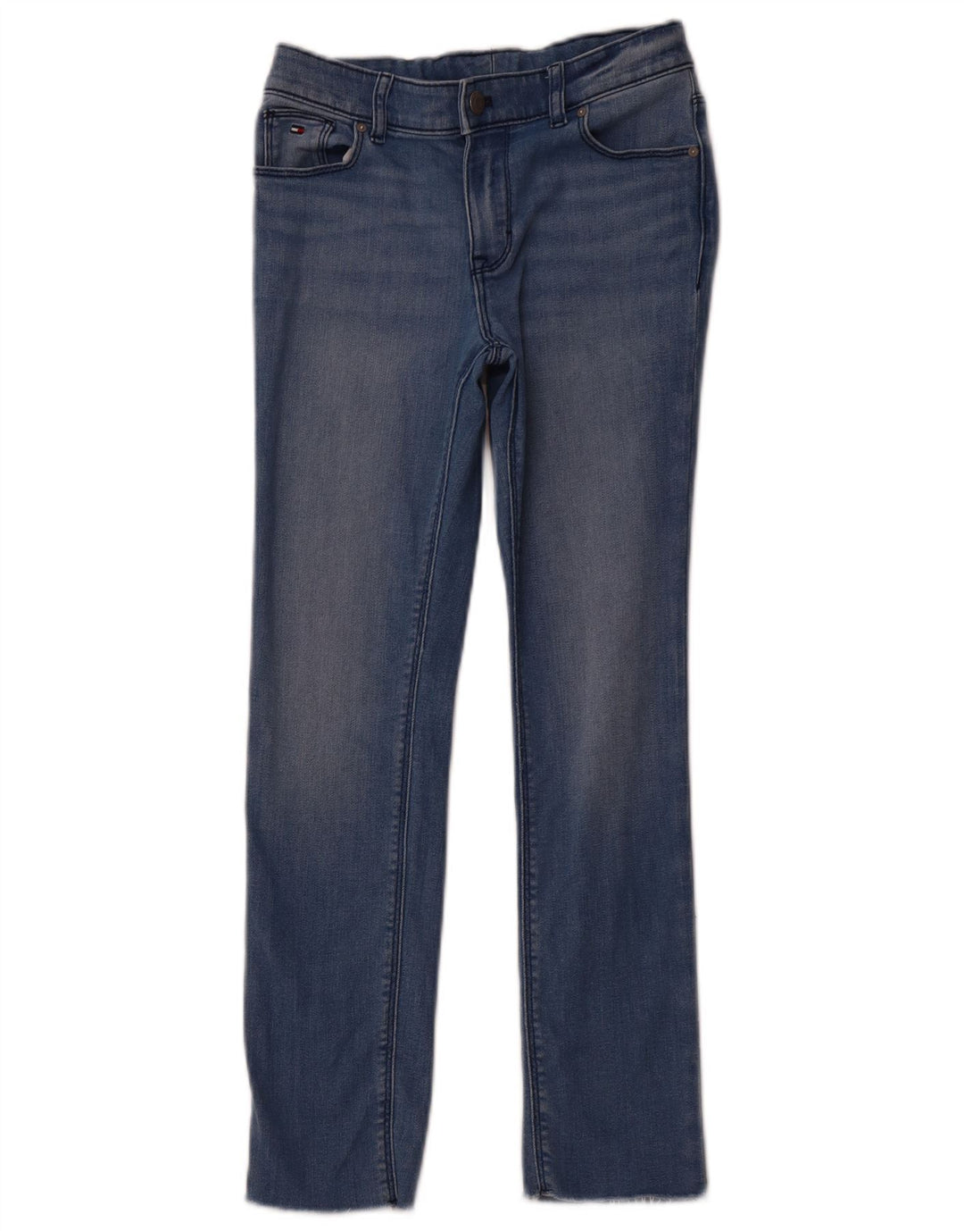 TOMMY HILFIGER Прямые джинсы для девочек 9–10 лет W24 L25 Темно-синий хлопок