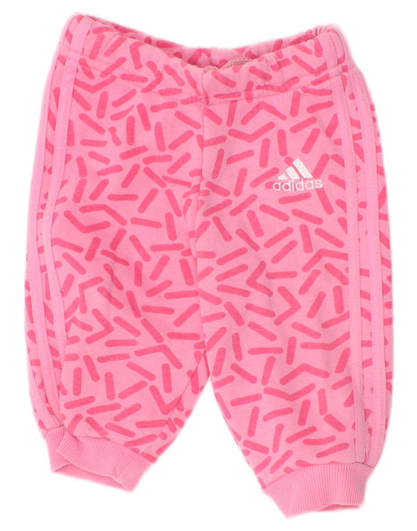 Спортивные брюки Adidas Baby Girls Joggers 3-6 месяцев, розовые с геометрическим узором