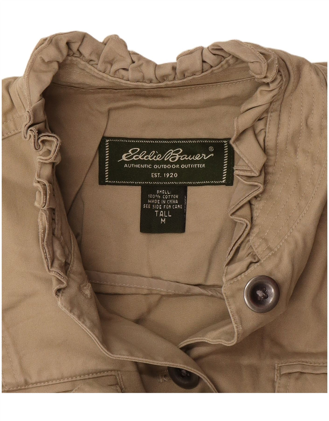 Женский высокий пиджак Eddie Bauer UK 12, средний бежевый, хлопок