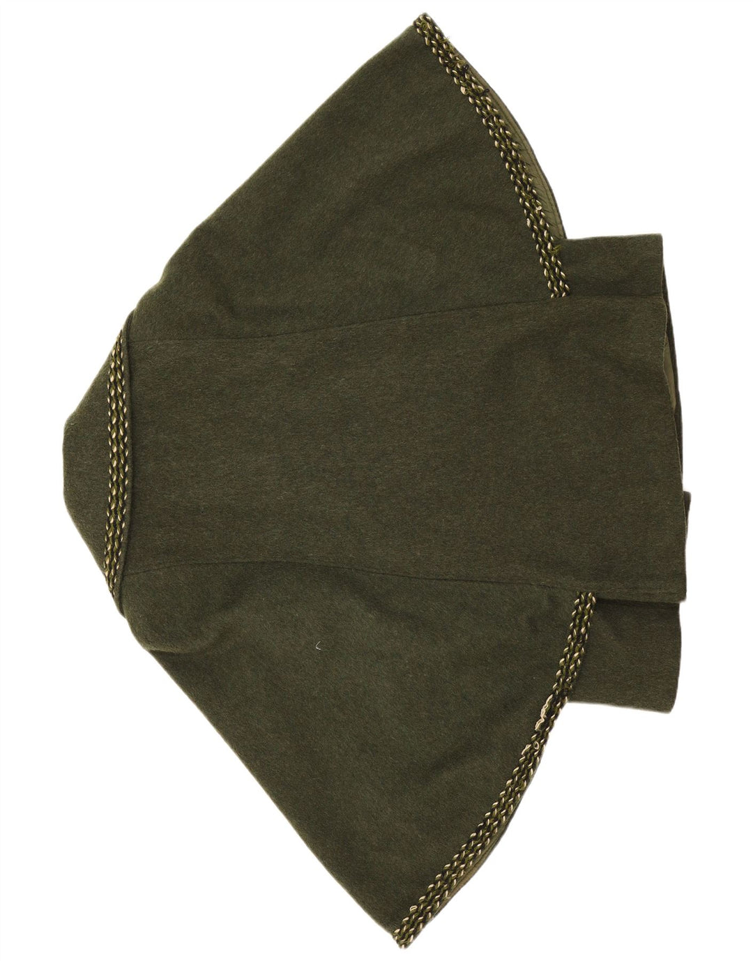 Винтажное женское пальто-пончо EU 38, средний цвет хаки, шерсть