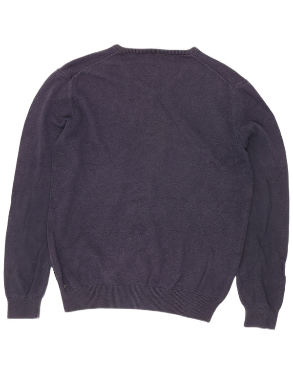 Crew Clothing Мужской джемпер с v-образным вырезом, свитер среднего размера, темно-синий, хлопок