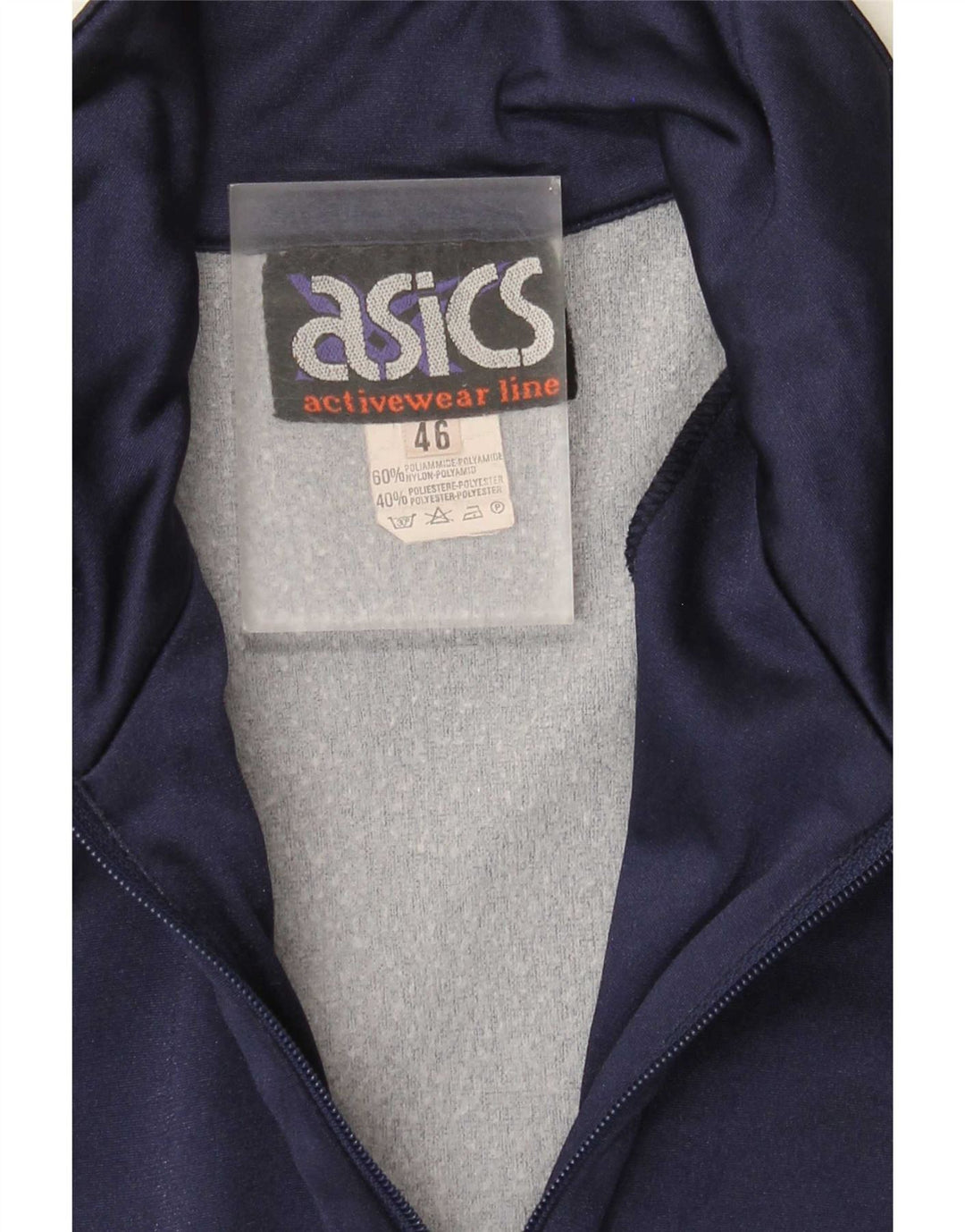 Мужской спортивный костюм Asics с графическим рисунком IT 46, маленький темно-синий с цветными блоками