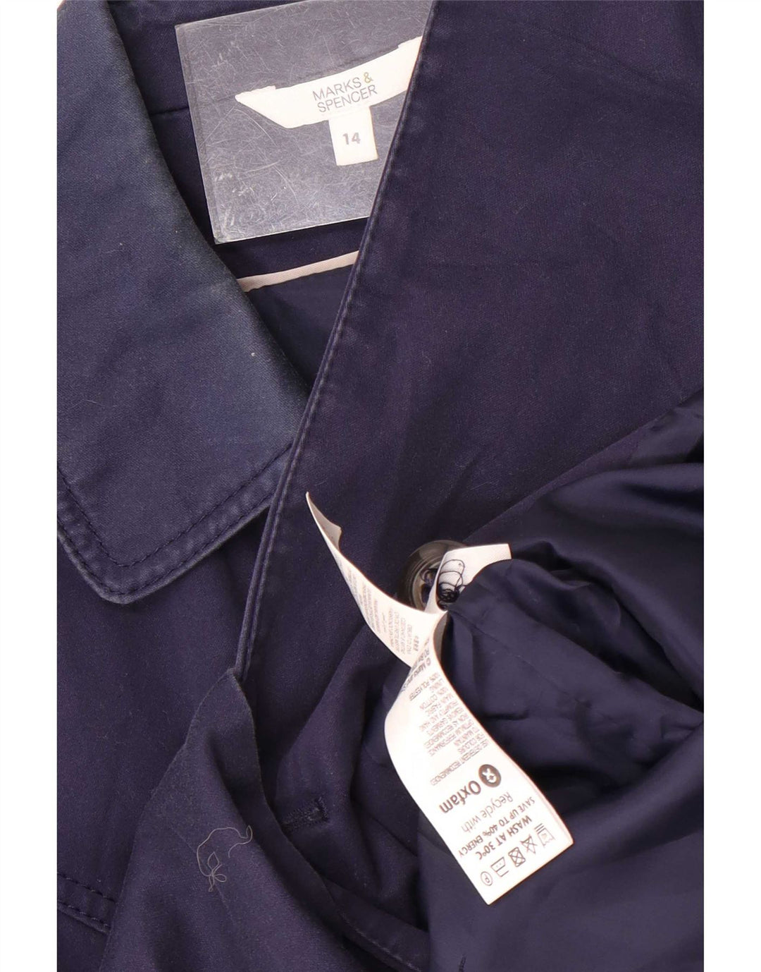 Женский короткий тренч Marks & Spencer UK 14 средний темно-синий