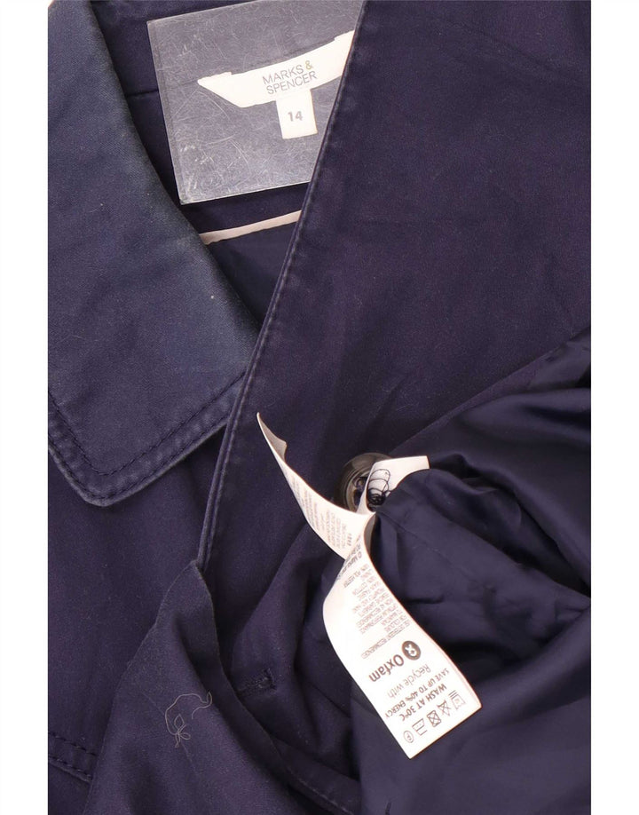 Женский короткий тренч Marks & Spencer UK 14 средний темно-синий