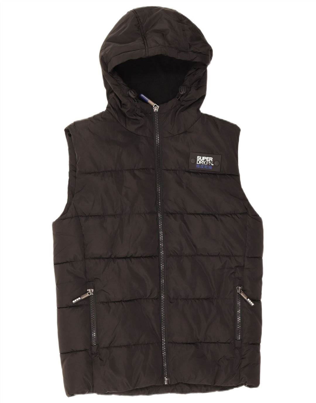 Мужской утепленный жилет с капюшоном Superdry UK 36, маленький черный полиэстер