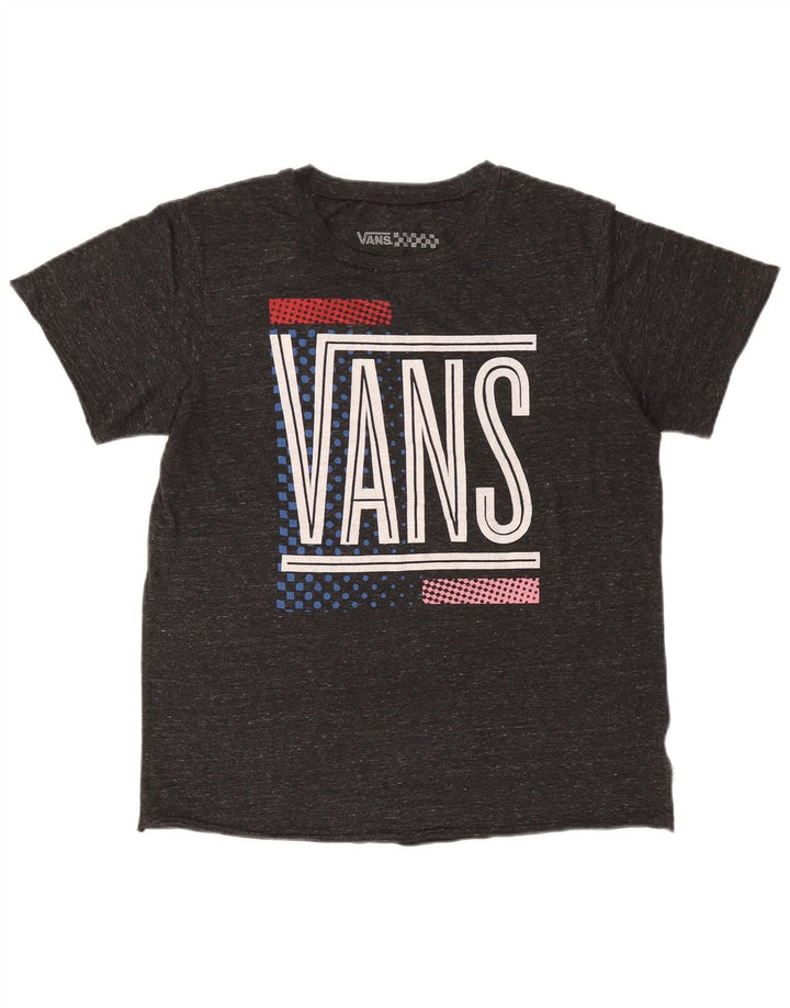 Мужская футболка с рисунком Vans среднего серого цвета в крапинку