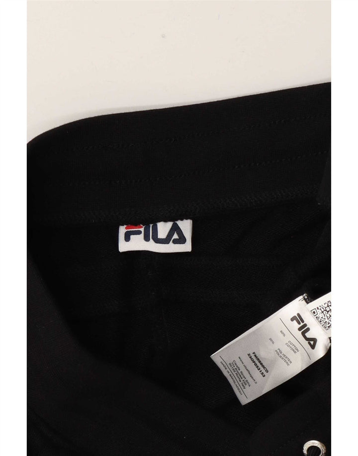 Мужские спортивные брюки Fila из хлопка среднего размера, черные